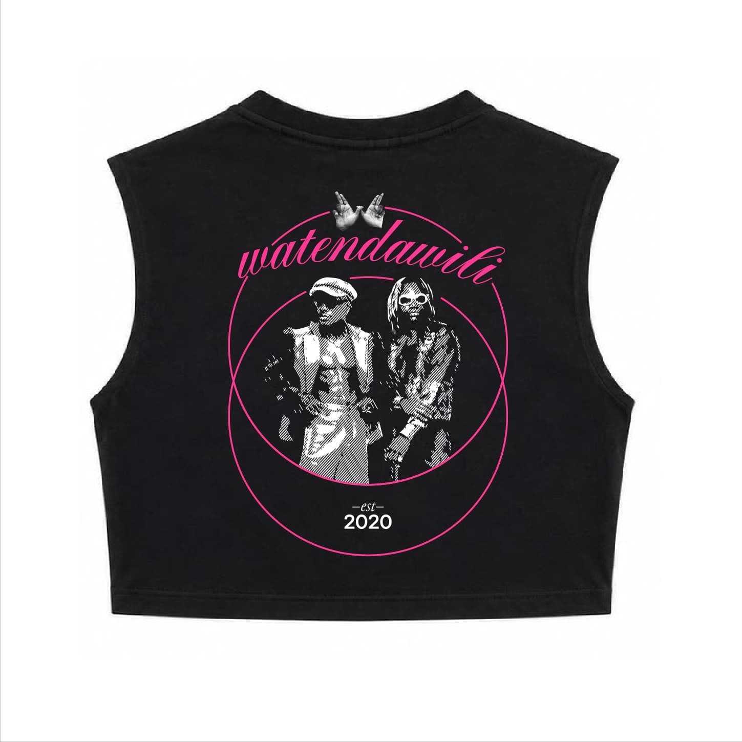 Watendawili Sleeveless Crop Tee + Pink Art