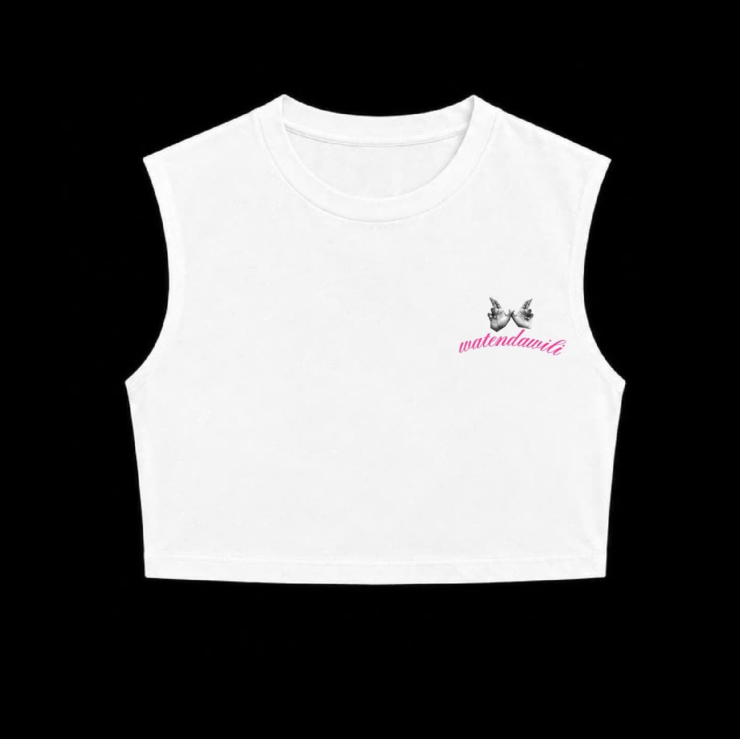 Watendawili Sleeveless Crop Tee + Pink Art